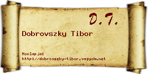 Dobrovszky Tibor névjegykártya